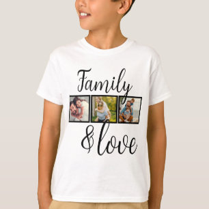 T-shirt Collage photo personnalisé de famille et d'amour