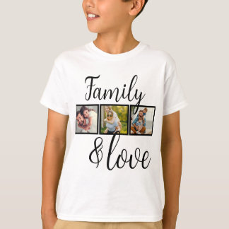 T-shirt Collage photo personnalisé de famille et d'amour