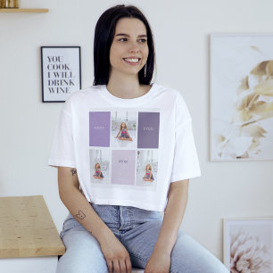 T-shirt Collage Photo Purple Best Mom Ever Cadeau