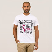 T-shirt Collage principal de guerrier de Cancer de cou (Devant entier)