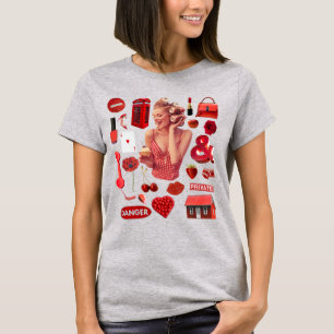 T-shirt Collage rouge