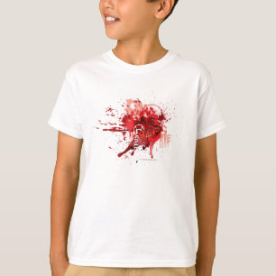 T-shirt Collage rouge de corps de lanterne