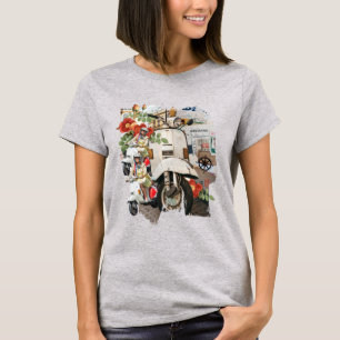 T-shirt Collage Scooter Vintage