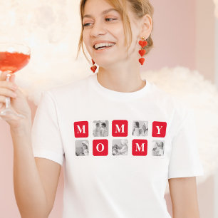 T-shirt Collage tendance Photo & Red Best Mommy Cadeau