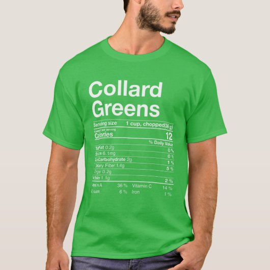 T-shirt Collard Greens Nutrition Fact Thanksgiving Gift Tu (Devant)