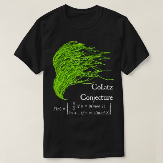 T-shirt Collatz Conjecture 3n1 Enseignant SeaMath Vert (Design devant)