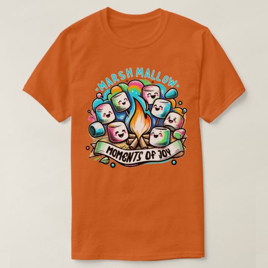 T-shirt Collecte de marshmallow de feu de camp (Design devant)