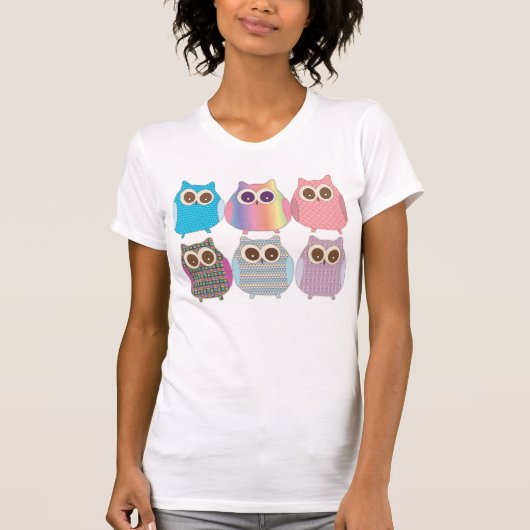 T-shirt Collecte mignonne de hiboux (Devant)