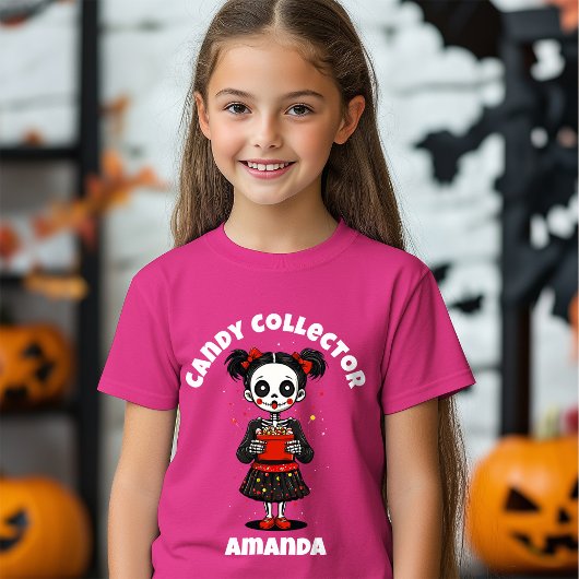 T-Shirt Collecteur de bonbons mignons Squelette filles Hal