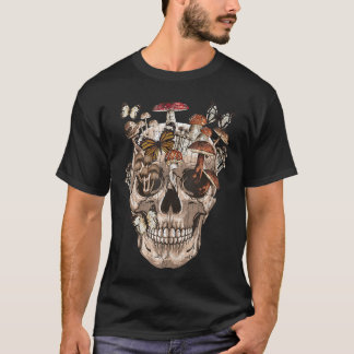 T-shirt Collecteur de champignons avec crâne Déplaisant