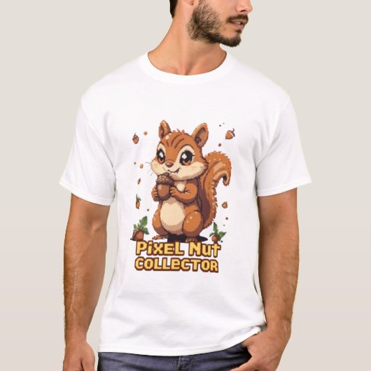 T-shirt Collecteur Pixel Nut - Cute 8 Bits Chipmunk Arcade (Devant)