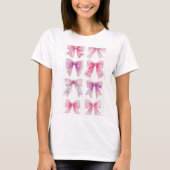 T-shirt Collection Aquarelle rose et violet Bows (Devant)