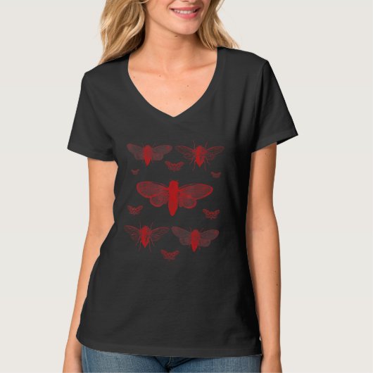 T-shirt Collection Dark Academia Red Cicadas (Devant)