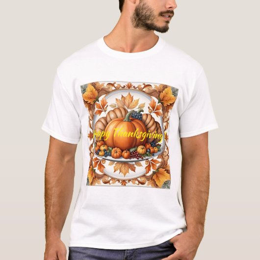 T-shirt Collection d'automne populaire Thanksgiving Pumpki (Devant)