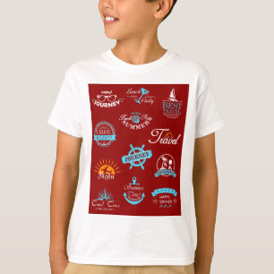 T-shirt Collection de badges de voyage nautiques vintage