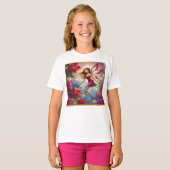 T-shirt Collection de fées de Noël - Cheveux Brown rougeât (Devant entier)