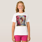 T-shirt Collection de fées de Noël - Cheveux de prune droi (Devant entier)