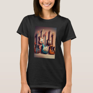 T-shirt Collection de guitares électriques Cool Guitares é