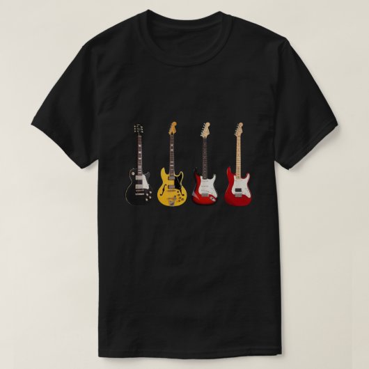 T-shirt Collection de guitares électriques groupe guitaris (Design devant)