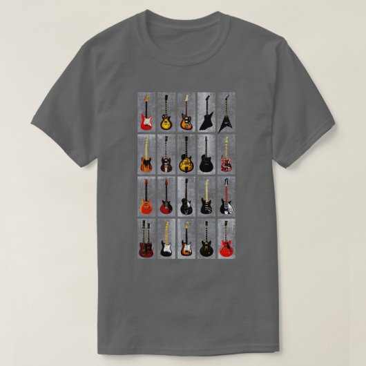 T-shirt Collection de légendes de guitare cool (Design devant)