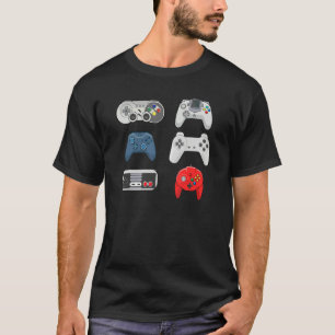 T-shirt Collection de manettes de jeux vidéo rétro Jeux