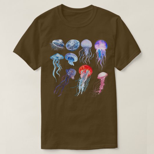 T-shirt collection de méduses aquarelle (Design devant)