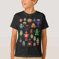 Collection de robots colorés Cute Retro