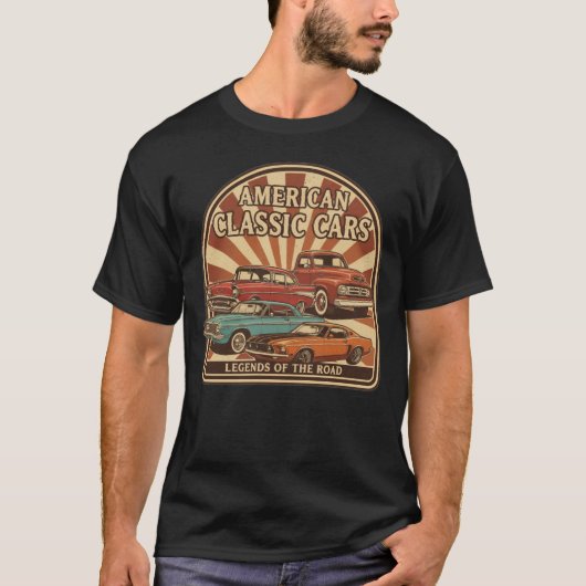 T-shirt Collection de voitures American Retro Classics (Devant)