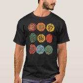 T-shirt Collection d'insignes de numéro rétro (Devant)