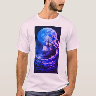 T-shirt Collection mystique des mers lunes : Sirène et nav