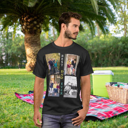 T-shirt Collection photo personnalisée 4 Meilleur papa Fêt