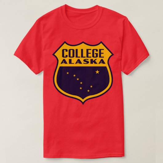 T-shirt College Alaska Retro Shield jaune (Design devant)
