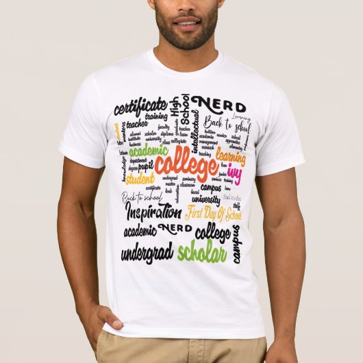 T-shirt College Education Word Cloud patterns (Devant)