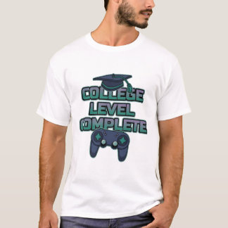 T-shirt College Level Complete Gamer Graduation Neon