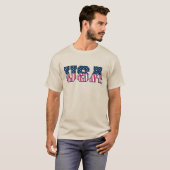T-shirt College USA Font Red White Blue Stars And Stripes (Devant entier)