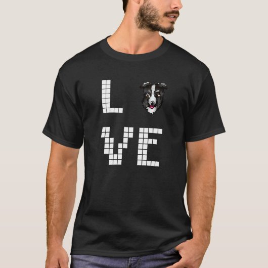 T-shirt Colley Chien Pixel Art (Devant)
