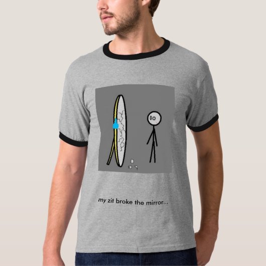 T-shirt collez le miroir cassé, mon bouton s'est cassé… - (Devant)