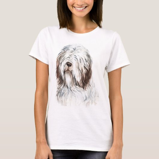 T-shirt Collie à l'aquarelle (Devant)