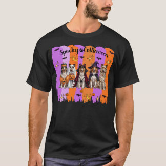 T-shirt Collie à poil long Halloween