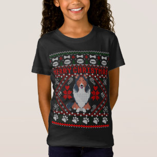 T-Shirt Collie Chien Joyeux Noël Douille moche Drôle Cadea