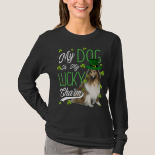 T-shirt Collie Chien Mon Chien Est Mon Charme Chanceux