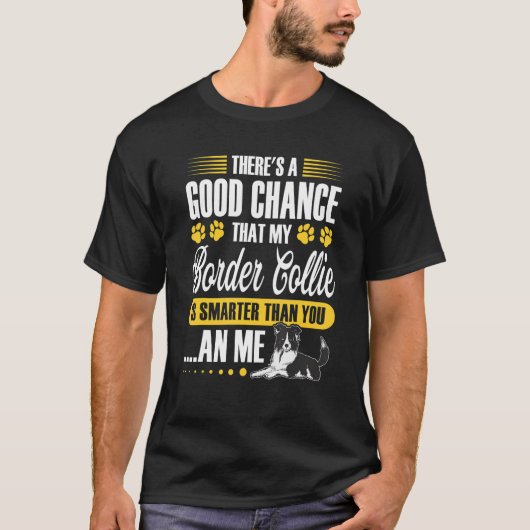 T-shirt Collie de bordure de chien (Devant)