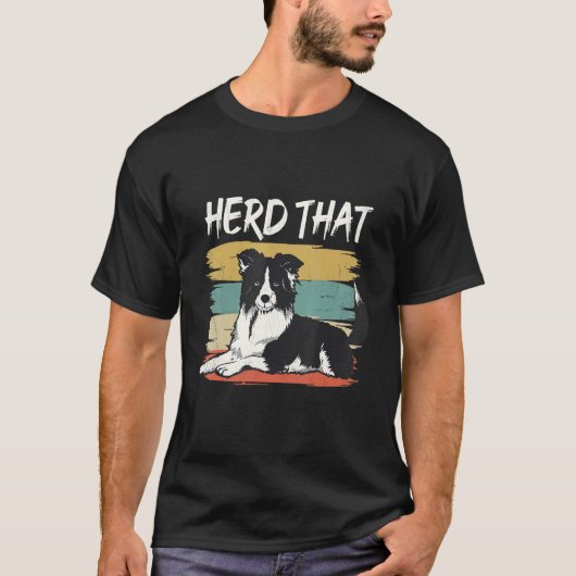 T-shirt Collie de bordure de chien (Devant)