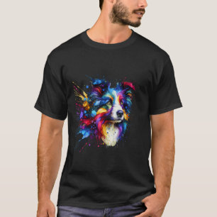 T-shirt Collie de frontière d'art Splash