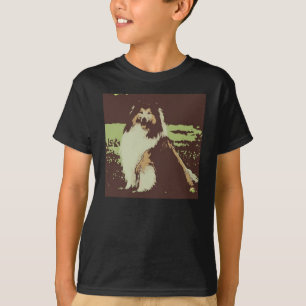 T-shirt Collie Dog Pop Art