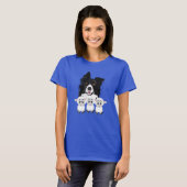 T-shirt Collie et moutons à bordure mignonne (Devant entier)