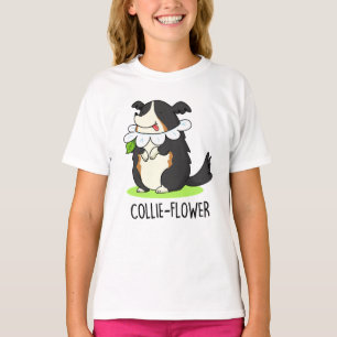 T-shirt Collie-flower Funny Bordure Collie Chien Pun