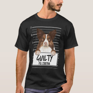 T-shirt Collie Mugshot Coupable Chien