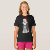T-shirt Collie Père Noël Chien Noël Vacances (Devant entier)