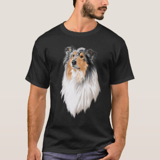 T-shirt Collie Rough Collie Joli Chien Long Cheveux